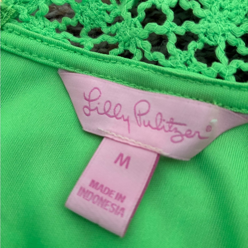 Lilly Pulitzer Lime Green Summer Party Dress: Size M - Picture 6 of 11